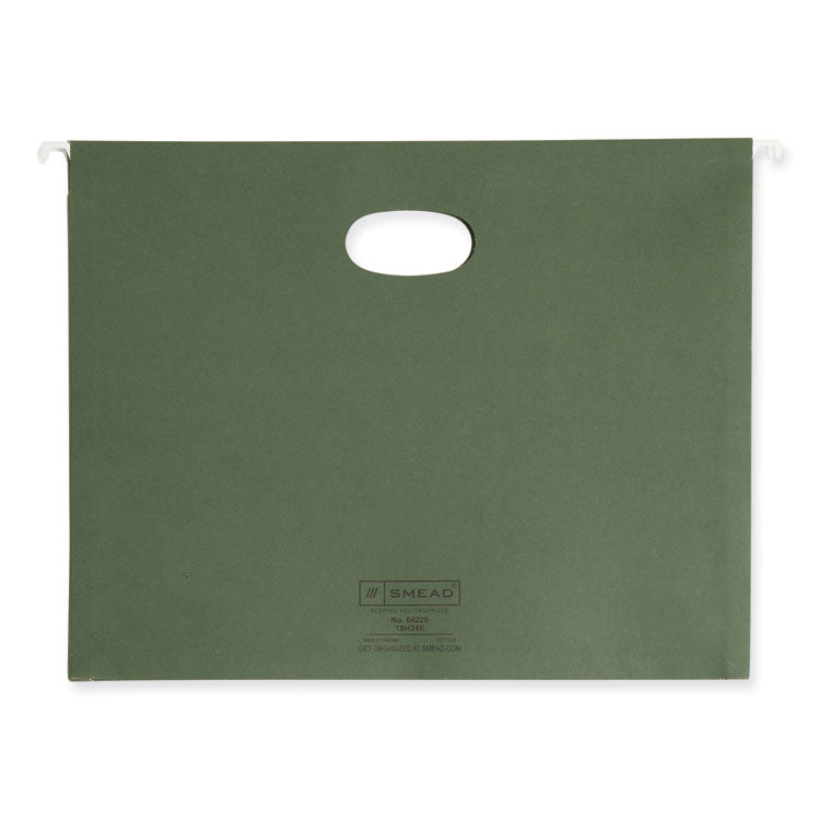 Smead™ Hanging Pockets with Full-Height Gusset, 1 Section, 3.5" Capacity, Letter Size, Standard Green, 10/Box (SMD64220) Box of 10