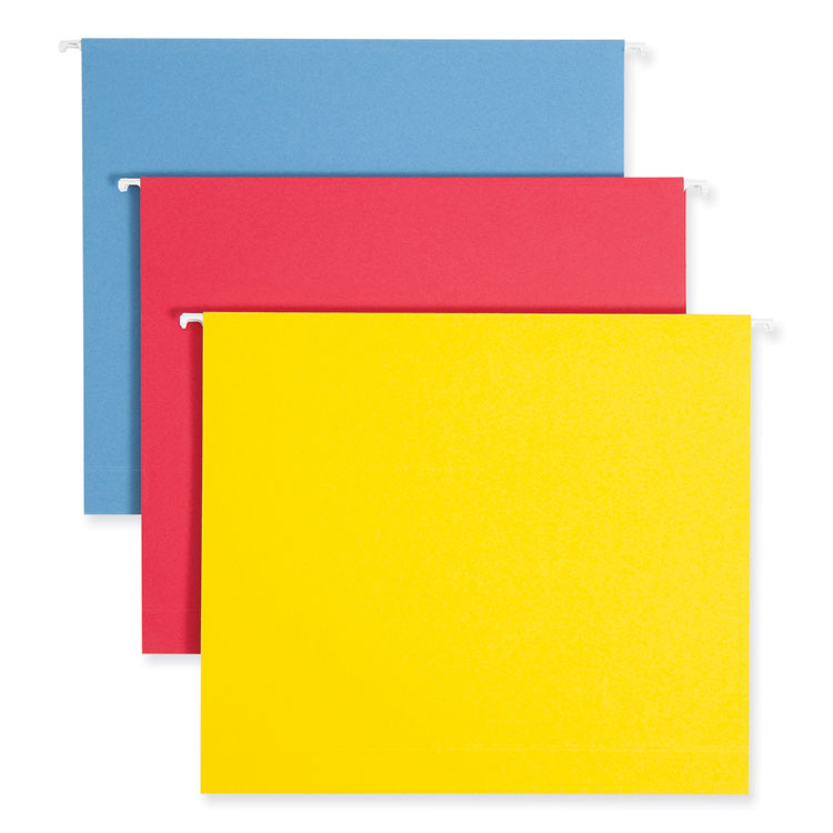 Smead™ Box Bottom Hanging File Folders, 2" Capacity, Letter Size, 1/5-Cut Tabs, Assorted Colors, 25/Box (SMD64264)