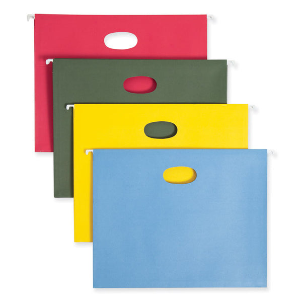 Smead™ Hanging Pockets with Full-Height Gusset, 1 Section, 3.5" Capacity, Letter Size, Assorted Colors, 4/Pack (SMD64290)