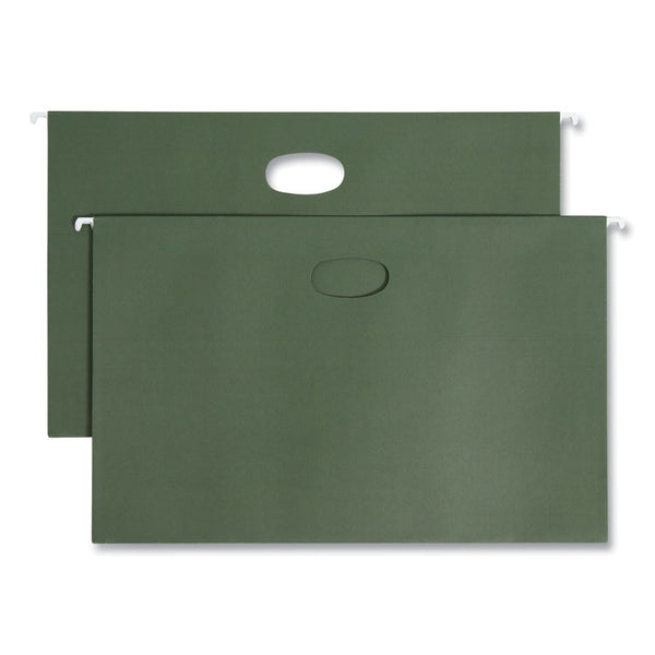 Smead™ Hanging Pockets with Full-Height Gusset, 1 Section, 1.75" Capacity, Legal Size, Standard Green, 25/Box (SMD64318)