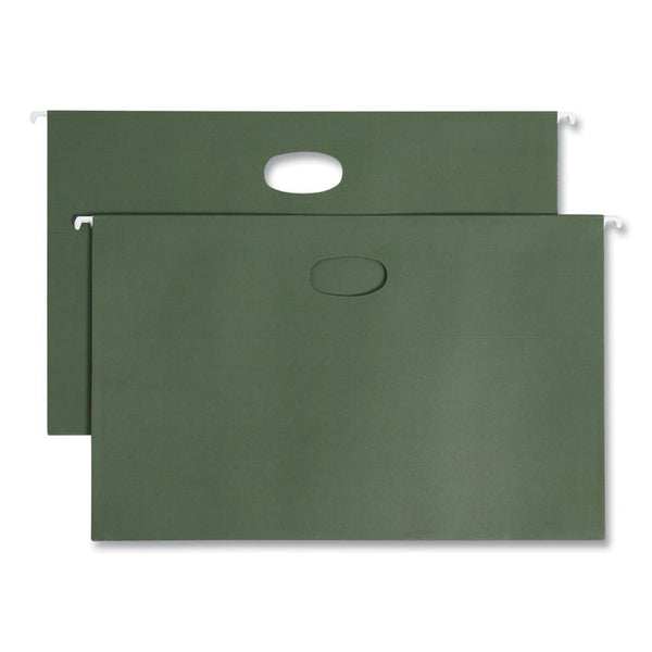 Smead™ Hanging Pockets with Full-Height Gusset, 1 Section, 3.5" Capacity, Legal Size, Standard Green, 10/Box (SMD64320)