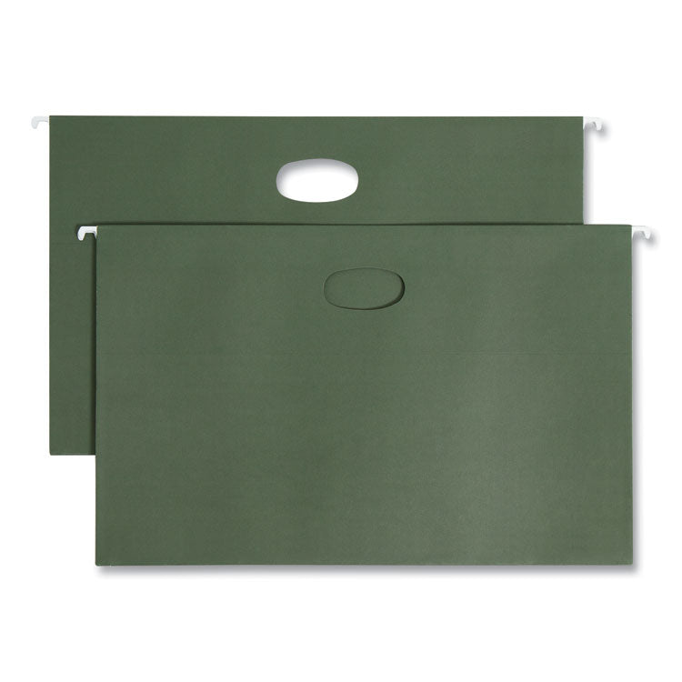 Smead™ Hanging Pockets with Full-Height Gusset, 1 Section, 3.5" Capacity, Legal Size, Standard Green, 10/Box (SMD64320) Box of 10