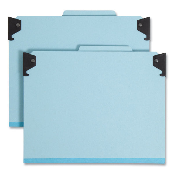 Smead™ FasTab Hanging Pressboard Classification Folders, 2 Dividers, Letter Size, Blue (SMD65115)