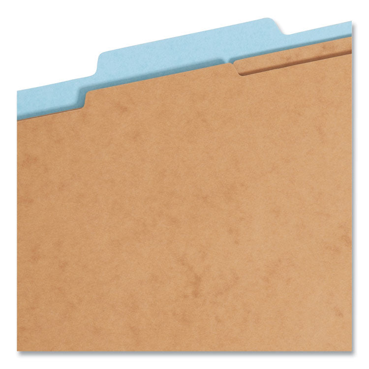 Smead™ FasTab Hanging Pressboard Classification Folders, 2 Dividers, Legal Size, Blue (SMD65165)