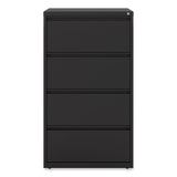 Alera® Lateral File, 4 Legal/Letter-Size File Drawers, Black, 30" x 18.63" x 52.5" (ALEHLF3054BL)