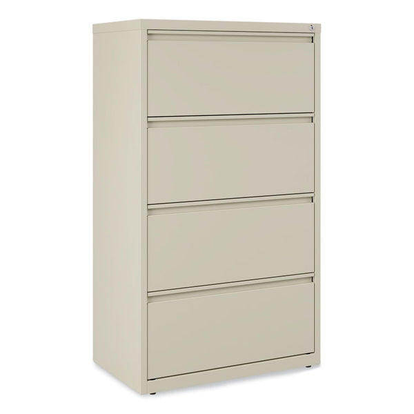 Alera® Lateral File, 4 Legal/Letter-Size File Drawers, Putty, 30" x 18.63" x 52.5" (ALEHLF3054PY)