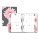 Brownline® Pink Ribbon Essential Daily Appointment Book, Daisy Artwork, 8 x 5, Navy/Gray/Pink Cover, 12-Month (Jan to Dec): 2024 (REDCB634G05)