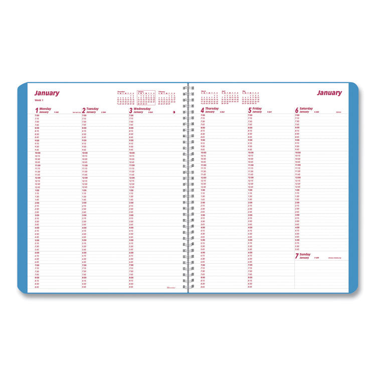 Brownline® Mountains Weekly Appointment Book, Mountains Photography, 11 x 8.5, Blue/Green Cover, 12-Month (Jan to Dec): 2024 (REDCB950G04)