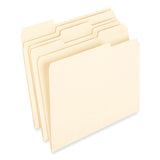 Pendaflex® Earthwise by Pendaflex 100% Recycled Manila File Folder, 1/3-Cut Tabs: Assorted, Letter, 0.75" Expansion, Manila, 100/Box (PFX74520) Box of 25