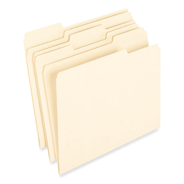 Pendaflex® Earthwise by Pendaflex 100% Recycled Manila File Folder, 1/3-Cut Tabs: Assorted, Letter, 0.75" Expansion, Manila, 100/Box (PFX74520)