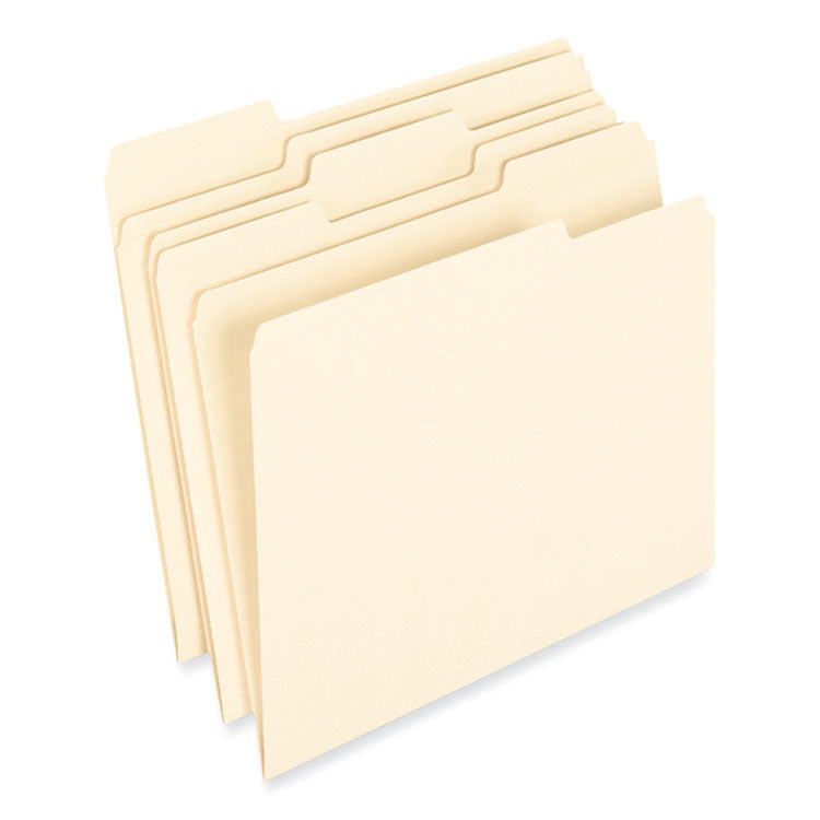 Pendaflex® Earthwise by Pendaflex 100% Recycled Manila File Folder, 1/3-Cut Tabs: Assorted, Letter, 0.75" Expansion, Manila, 100/Box (PFX74520) Box of 25