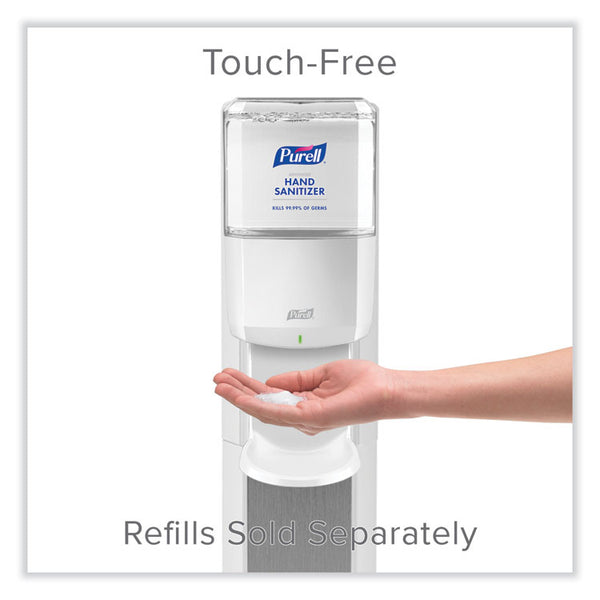 PURELL® MESSENGER ES6 Floor Stand with Dispenser, 1,200 mL, 13.16 x 16.63 x 51.57, Silver/White (GOJ7306DSSLV)