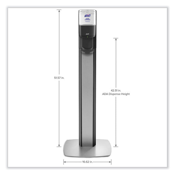 PURELL® MESSENGER ES6 Graphite Panel Floor Stand with Dispenser, 1,200 mL, 16.75 x 6 x 40, Graphite/Silver (GOJ7316DSSLV)