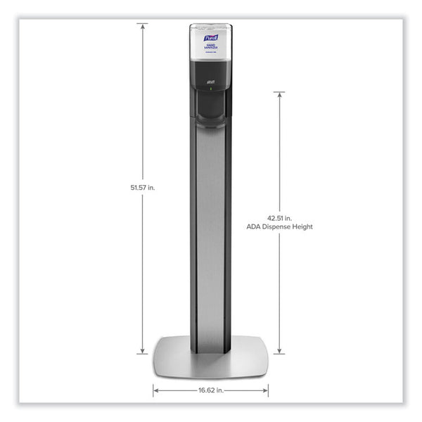 PURELL® MESSENGER ES6 Graphite Panel Floor Stand with Dispenser, 1,200 mL, 16.75 x 6 x 40, Graphite/Silver (GOJ7316DSSLV) Each