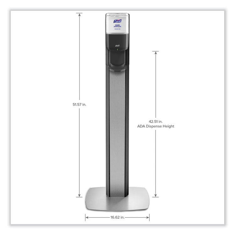 PURELL® MESSENGER ES6 Graphite Panel Floor Stand with Dispenser, 1,200 mL, 16.75 x 6 x 40, Graphite/Silver (GOJ7316DSSLV) Each