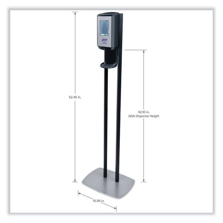 PURELL® CS6 Hand Sanitizer Floor Stand with Dispenser, 1,200 mL, 13.5 x 5 x 28.5, Graphite/Silver (GOJ7416DS) Each