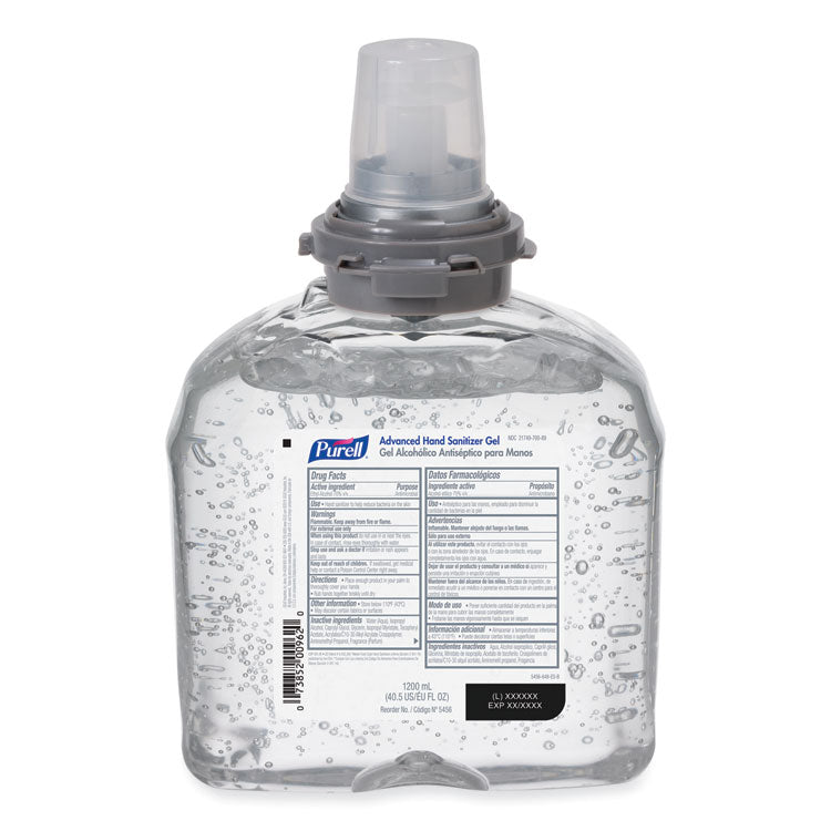 PURELL® Advanced TFX Refill Instant Gel Hand Sanitizer, 1,200 mL (GOJ545604CT) Case of 4