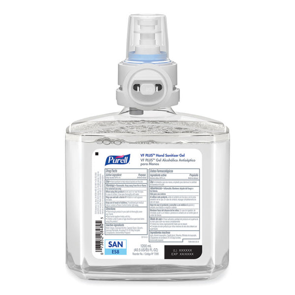 PURELL® VF PLUS Hand Sanitizer Gel, 1,200 mL Refill Bottle, Fragrance-Free, For ES8 Dispensers, 2/Carton (GOJ709902CT)