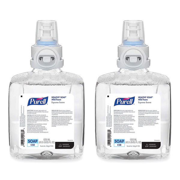 PURELL® Professional HEALTHY SOAP Mild Foam, Fragrance-Free, 1,200 mL, For CS8 Dispensers, 2/Carton (GOJ787402CT)