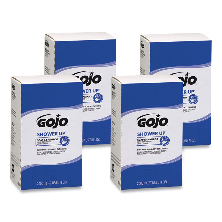 GOJO® SHOWER UP Soap and Shampoo, Pleasant Scent, 2,000 mL Refill, 4/Carton (GOJ7230)