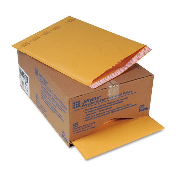 Sealed Air Jiffylite Self-Seal Bubble Mailer, #7, Barrier Bubble Air Cell Cushion, Self-Adhesive Closure, 14.25 x 20, Brown Kraft, 25/CT (SEL10192) Carton of 25