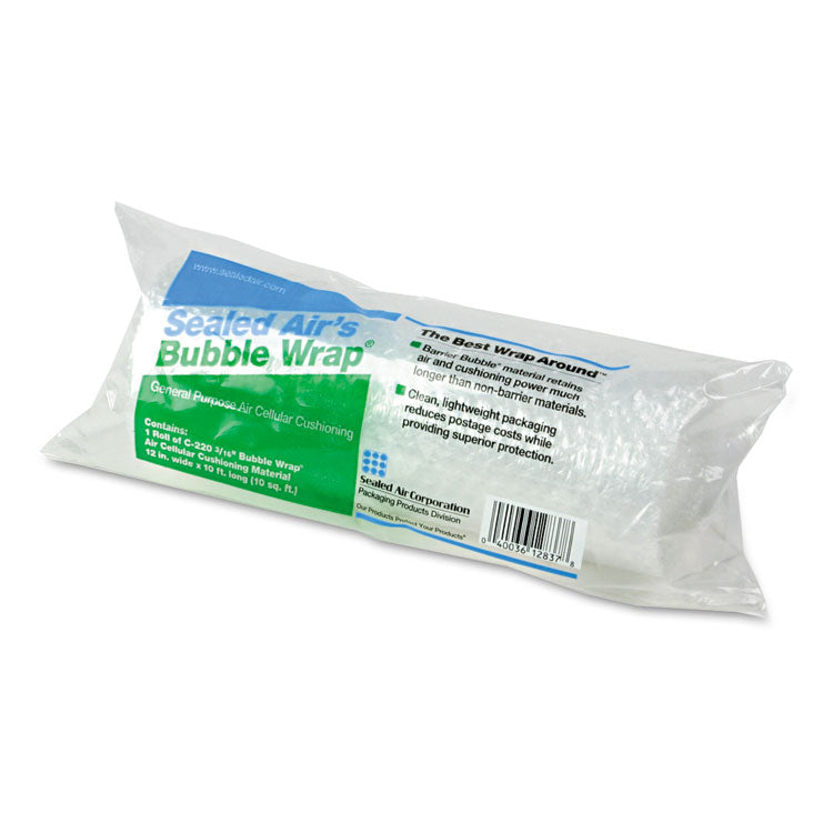 Sealed Air Bubble Wrap Cushioning Material, 0.19" Thick, 12" x 10 ft (SEL10601) 1 Roll