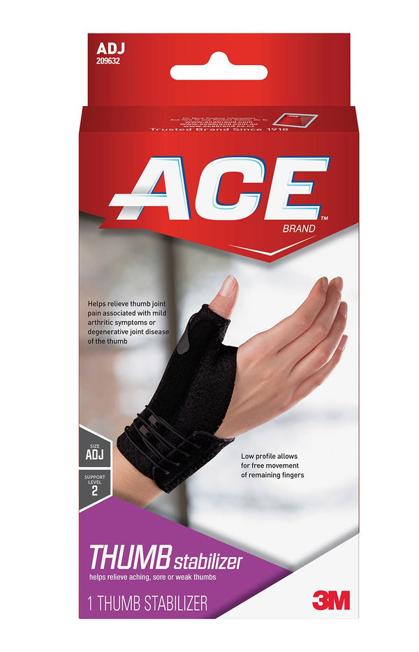 Ace™ Brand Deluxe Thumb Stabilizer Adult One Size Fits Most Lacing System Closure Right Hand Black (1084249_EA) 1/EA