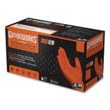 GloveWorks® by AMMEX® Heavy-Duty Industrial Nitrile Gloves, Powder-Free, Medium, 8 mil Thick, 9.5" Long, Orange, 100/Box (AXCGWON44100) Box of 100