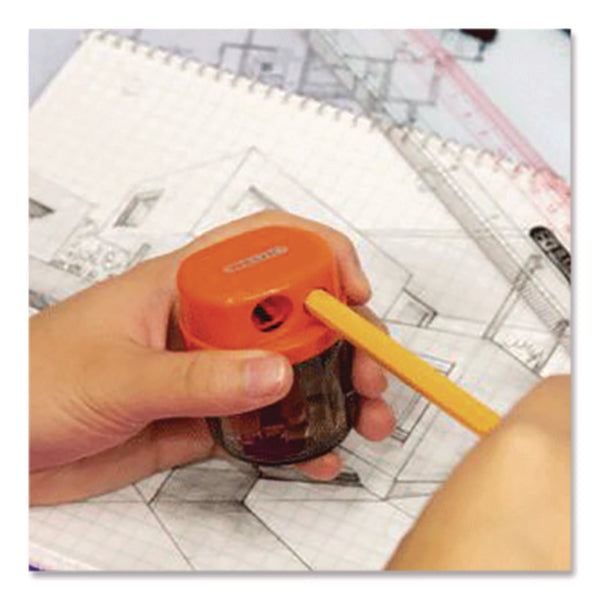 BAZIC® Products Dual Blades Sharpener with Round Receptacle, Two-Hole, 2.25 x 1.6, Randomly Assorted Colors (BAZ1908) Each