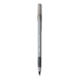 BIC® Round Stic Grip Xtra Comfort Ballpoint Pen, Medium 1 mm, Black Ink, Gray/Black, 24/Box, 6 Boxes/Pack (BICGSMG144EBLK) Pack of 144