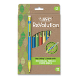 BIC® ReVolution Mechanical Pencil, 0.7 mm, HB (#2), Black Lead, Assorted Barrel Colors, 12/Pack (BICMPE12BLK) 1 Dozen
