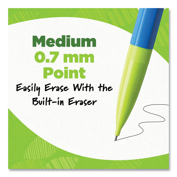 BIC® ReVolution Mechanical Pencil, 0.7 mm, HB (#2), Black Lead, Assorted Barrel Colors, 12/Pack (BICMPE12BLK) 1 Dozen