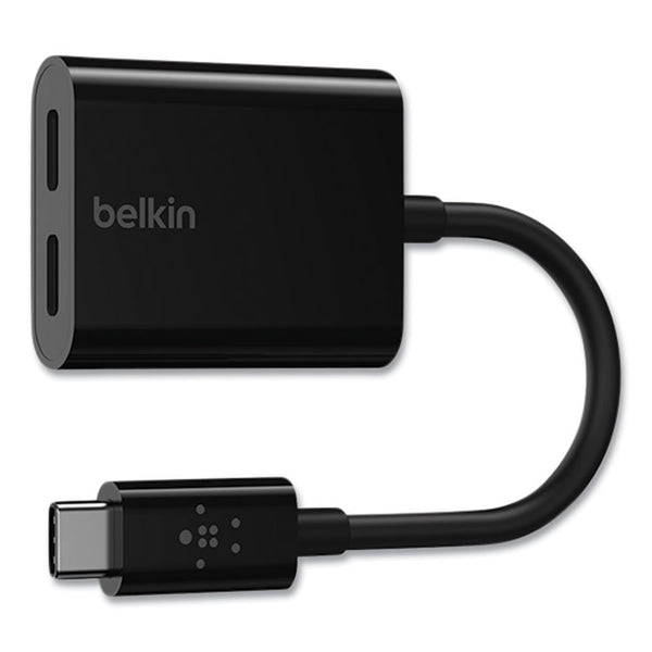 Belkin® USB-C Audio+Charge Adapter, Black (BLKF7U081BTBLK)