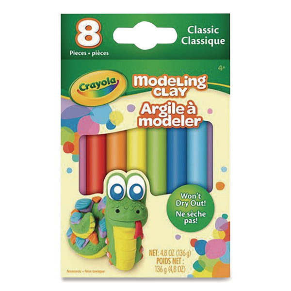 Crayola® Modeling Clay Assortment, Blue/Green/Light Blue/Orange/Pink/Purple/Red/Yellow, 4.8 oz (CYO570312) Pack of 8