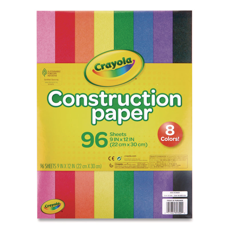 Crayola® Construction Paper, 9 x 12, Assorted Colors, 96 Sheets/Pack (CYO993000) Each