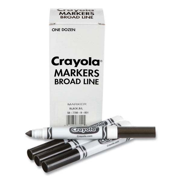Crayola Bulk Broad Line Marker, Broad Bullet Tip, Black, 12/Box (CYO587700051) Box of 12