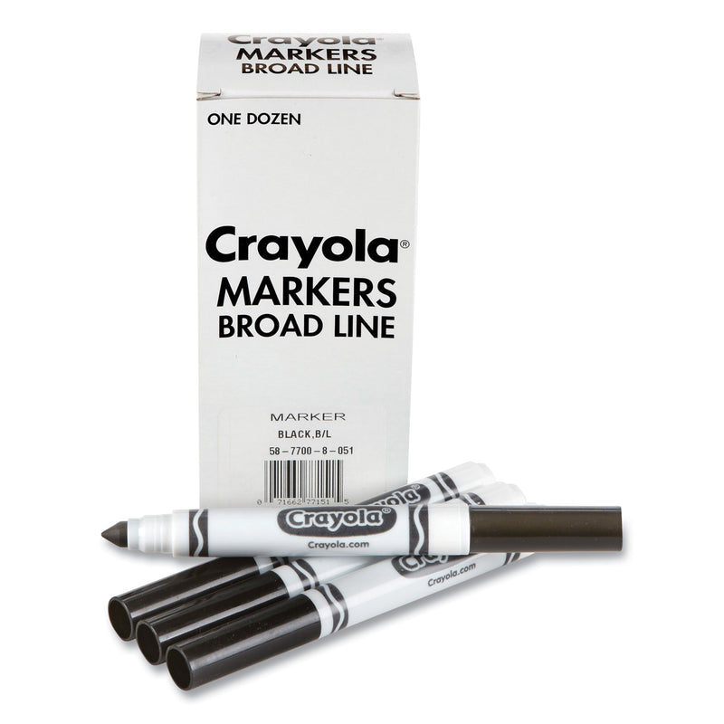 Crayola Bulk Broad Line Marker, Broad Bullet Tip, Black, 12/Box (CYO587700051) Box of 12
