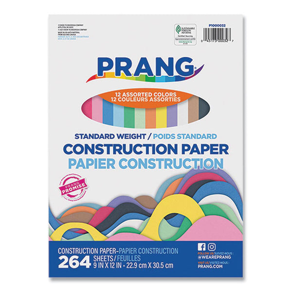 Prang® Construction Paper, 9 x 12, Assorted Colors, 264/Pack (DIXP1000032) Each