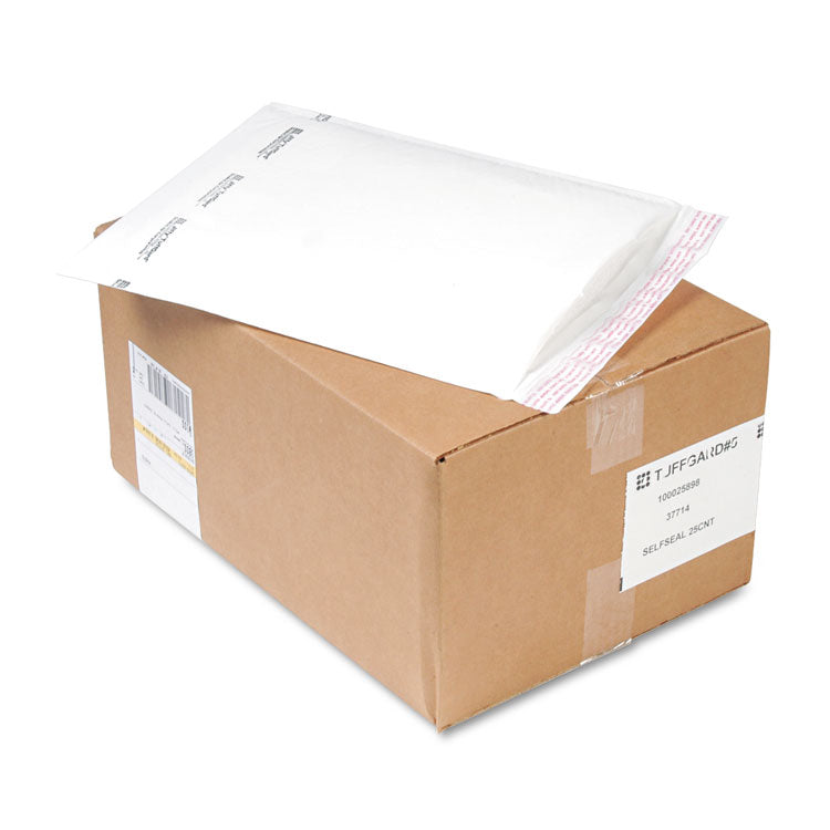 Sealed Air Jiffy TuffGard Self-Seal Cushioned Mailer,#5, Barrier Bubble Air Cell Cushion, Self-Adhesive Closure, 10.5 x 16, White, 25/CT (SEL37714) Carton of 25
