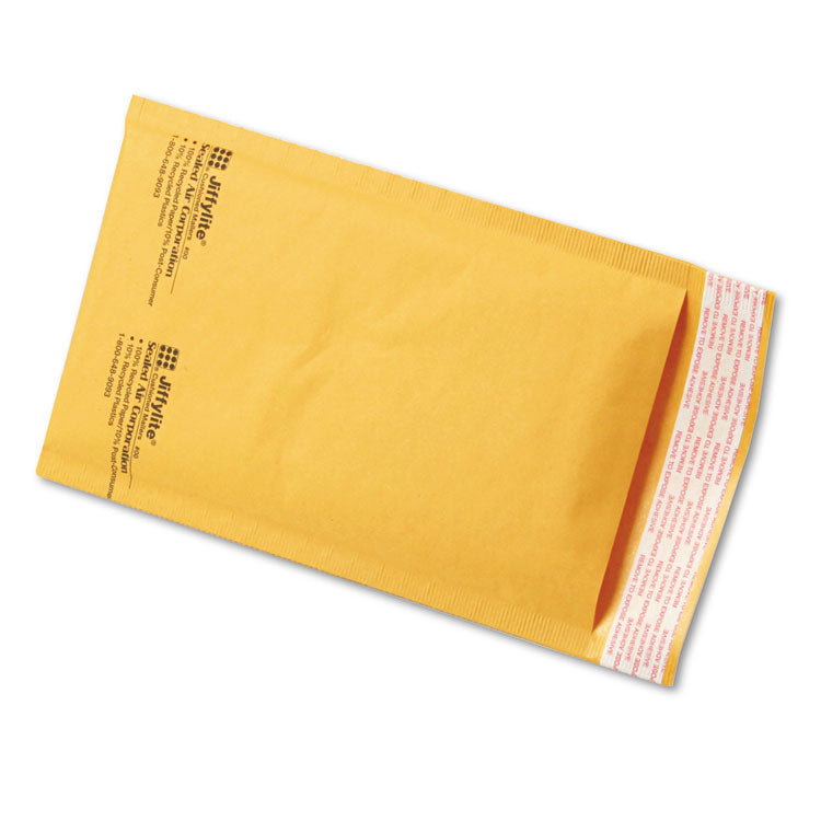 Sealed Air Jiffylite Self-Seal Bubble Mailer, #00, Barrier Bubble Air Cell Cushion, Self-Adhesive Closure, 5 x 10, Brown Kraft, 250/CT (SEL39091) Carton of 250