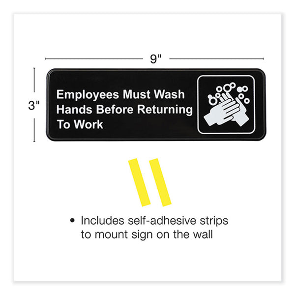 Excello Global Products® Indoor/Outdoor Restroom with Braille Text, 6" x 9", Black Face, White Graphics, 3/Pack (EXOHD0049S) Pack of 3