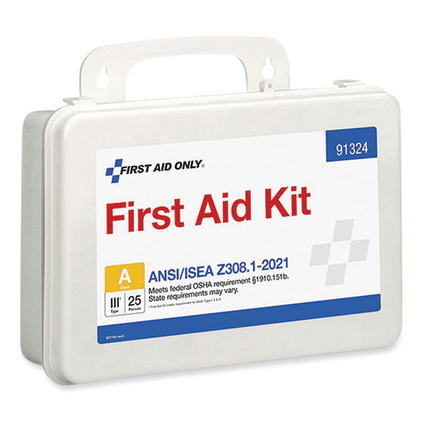 First Aid Only™ ANSI 2021 First Aid Kit for 25 People, 94 Pieces, Plastic Case (FAO91324)