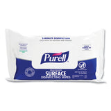 PURELL® Healthcare Surface Disinfecting Wipes, 1-Ply, 7" x 10", Unscented, White, 72/Pack (GOJ937012)