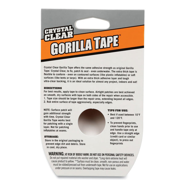 Gorilla® Crystal Clear Tape, 3" Core, 1.88" x 9 yds (GOR6027007) Each