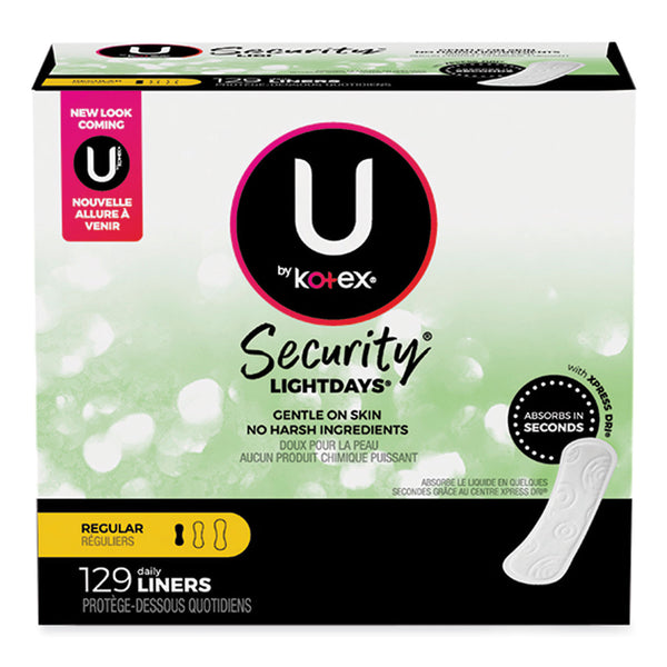 Kotex® U by Kotex Security Lightdays Liners, Unscented, 129/Pack (KCM49060) Pack of 129