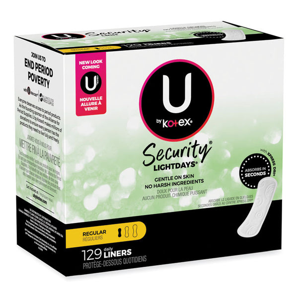 Kotex® U by Kotex Security Lightdays Liners, Unscented, 129/Pack (KCC49060)