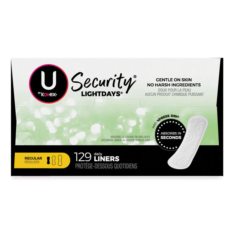 Kotex® U by Kotex Security Lightdays Liners, Unscented, 129/Pack (KCC49060)