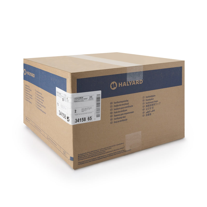 QUICK CHECK* H400 Sterilization Wrap White / Blue 36 X 36 Inch Dual Layer SMS Polypropylene Steam / EO Gas / Hydrogen Peroxide (809429_CS) 72/CS