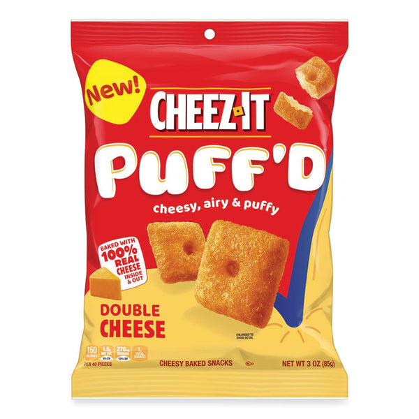 Cheez-It® Puff'd Crackers, Double Cheese, 3 oz Bag, 6/Carton (KEB00022)