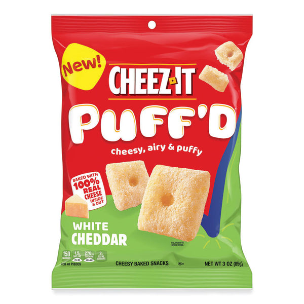 Cheez-It® Puff'd Crackers, White Cheddar, 3 oz Bag, 6/Carton (KEB00024)